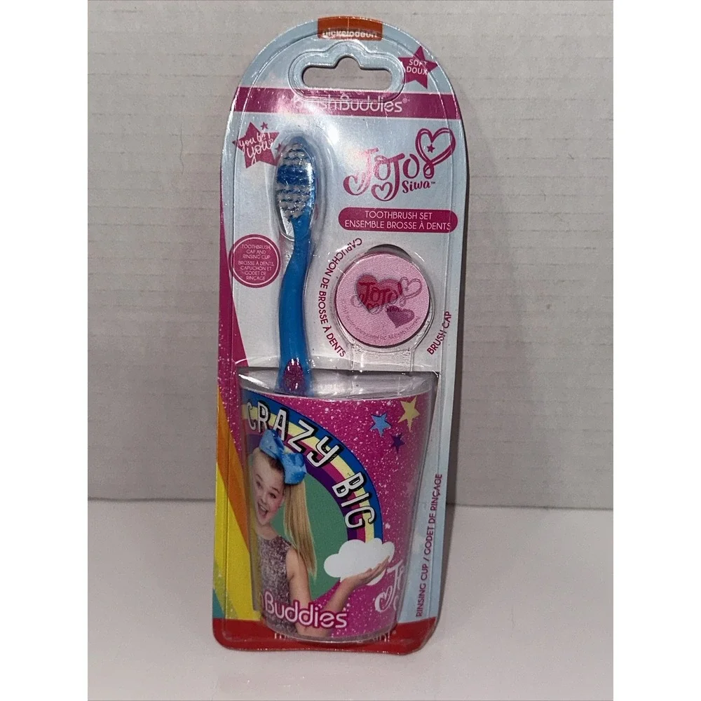 Brush Buddies JoJo Siwa Toothbrush Set with Rinsing Cup and Brush Cap New